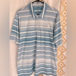 Adidas Spyglass Hill Golf Course logo polo. Blue/white Size LG